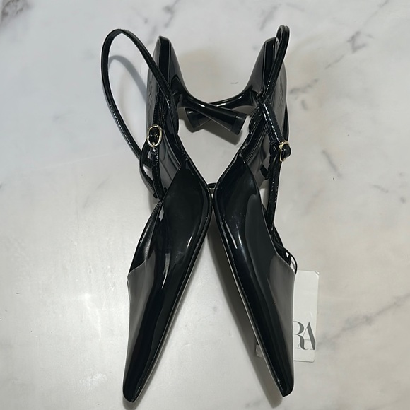 Zara Black Patent Leather Stiletto Heels - Picture 7 of 8